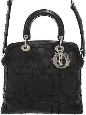 Christian Dior Granville Quilted Handbag Black